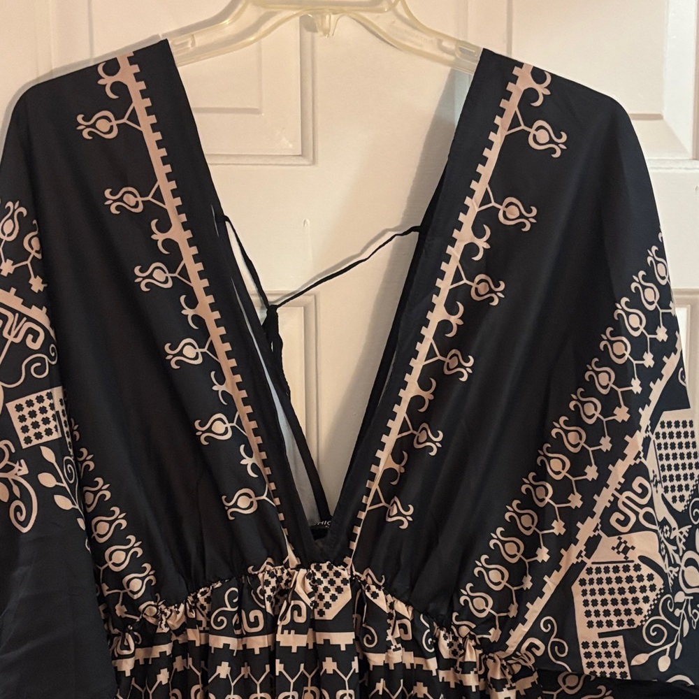 Elegant Black and Pink High Low Dress - Picture 2 of 3